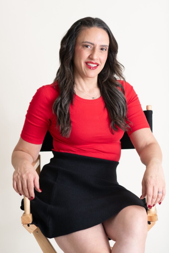 Woman seated for a hormone wellness service portrait
