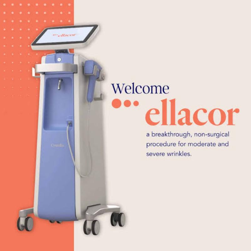 Ellacor device with a welcome graphic
