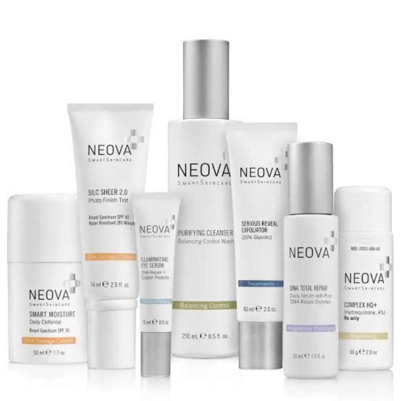 Collection of Neova skincare products