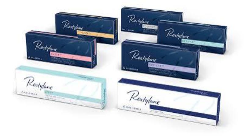 Collection of Restylane dermal filler products